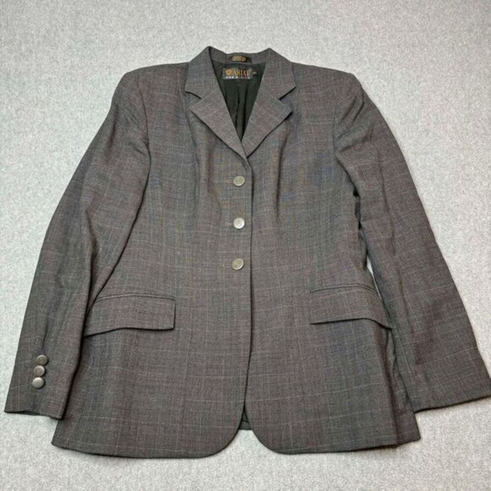 Ariat Pro Series Equestrian Worsted Wool Gray Riding Show Jacket Women's Size 16
